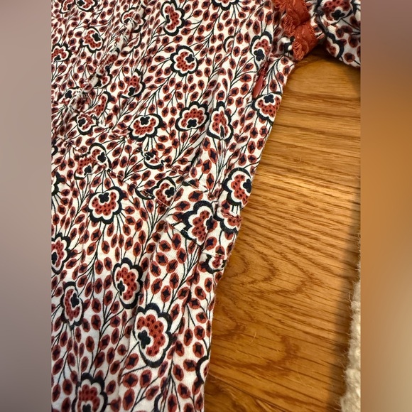 Boden Boho Lace Trim Floral Pattern Bishop Sleeve Dress, 6L - Picture 11 of 11